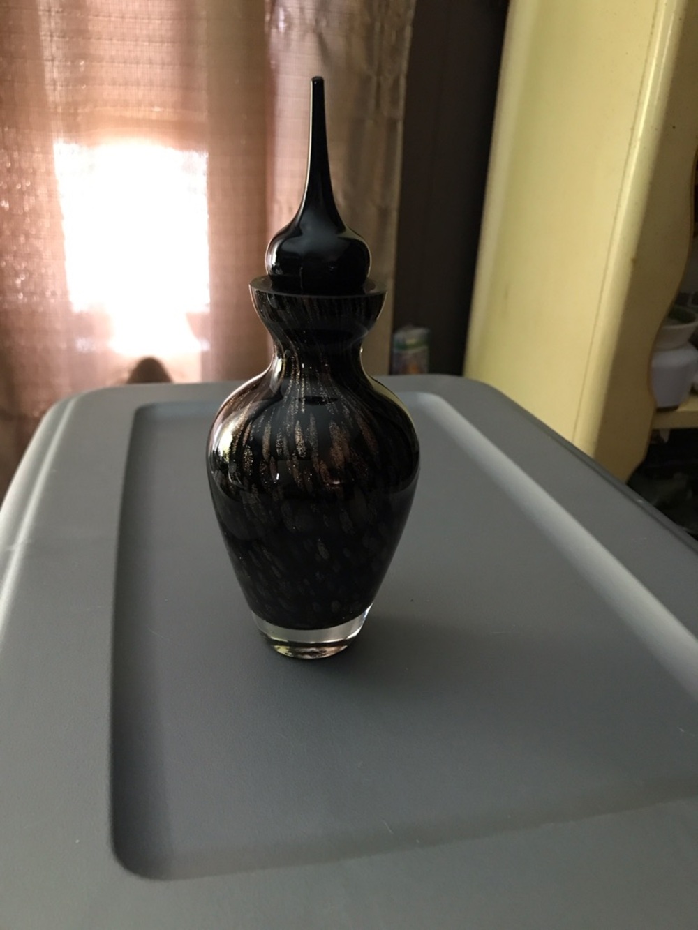 Black Glass Decorative Perfume Bottle